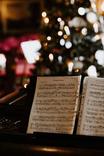 xmas selective focus photo of music note cosy
